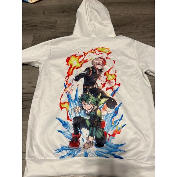 My Hero Academia Anima Graphic Hoodie Anime Deku/Todoroki Double Sided Size XL - Picture 3 of 4